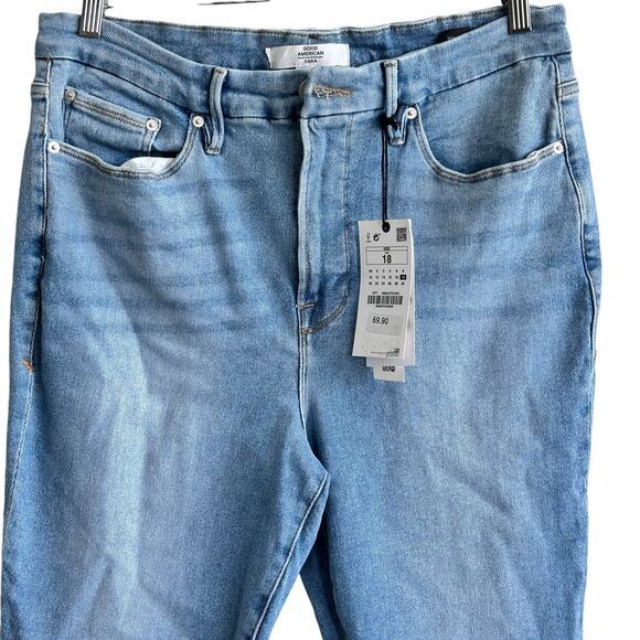 NWT Good American x Zara waist nipping high rise skinny jeans SIZE 18 - Picture 5 of 12